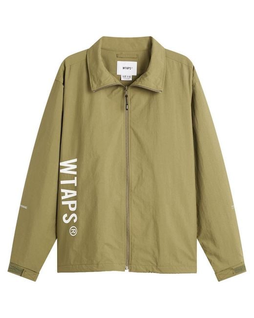 (w)taps Green Pertex Logo Track Jacket for men