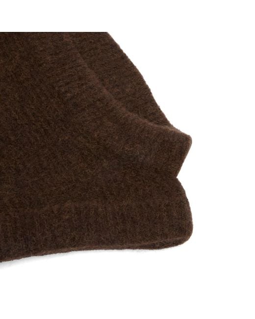 Rick Owens Brown Knit Hood for men