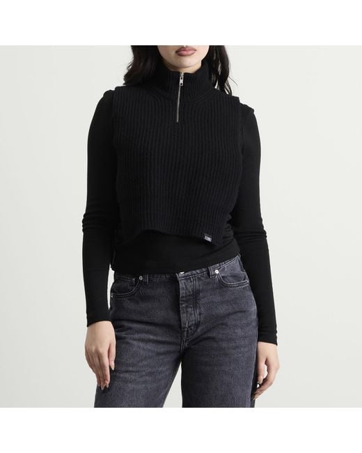 Maison Margiela Black Mm6 Wool Sweater Vest