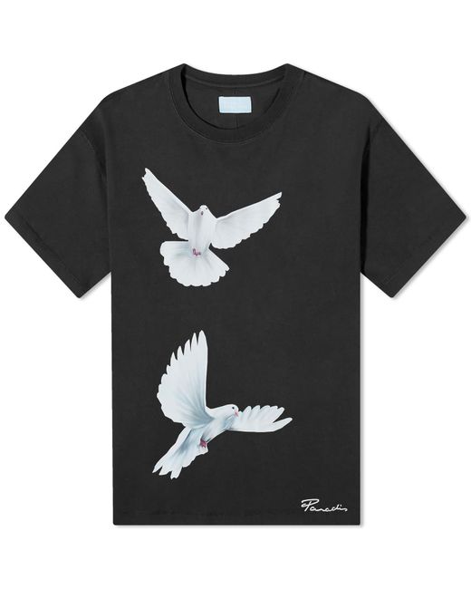 3.PARADIS Black Flying Doves T-Shirt for men