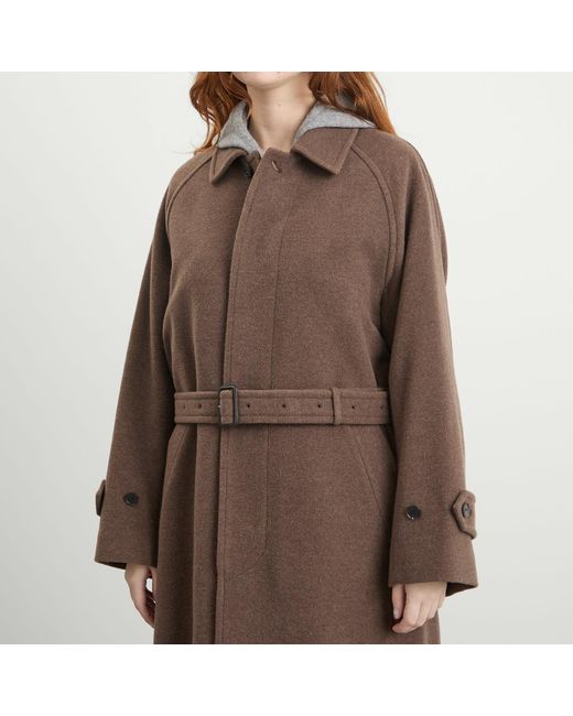 AURALEE Mosser Soutien Collar Coat in Brown | Lyst UK