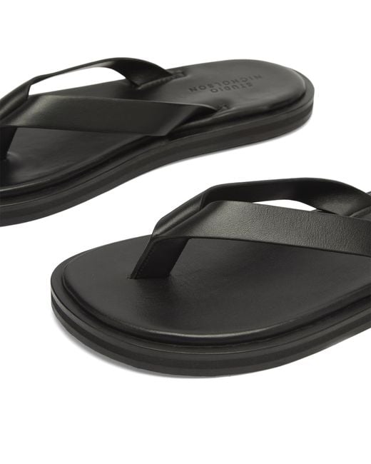 Studio Nicholson Black Curren Leather Flip Flop
