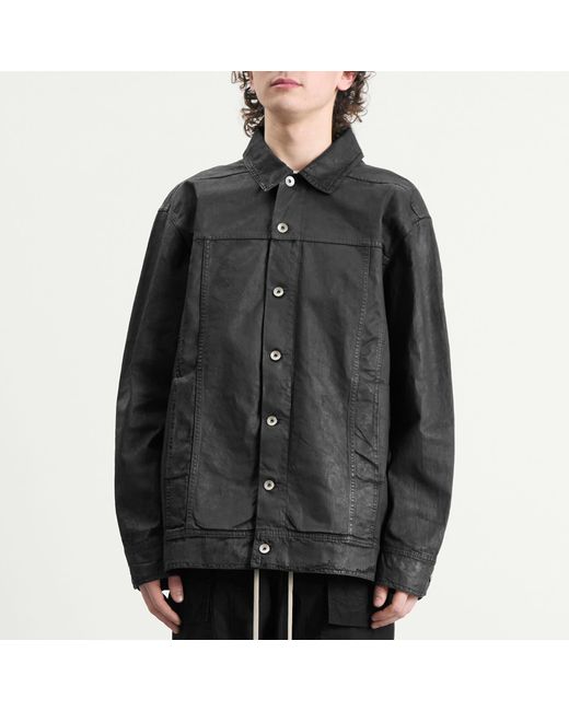 Rick Owens Black Jumbo Denim Worker Shirt for men