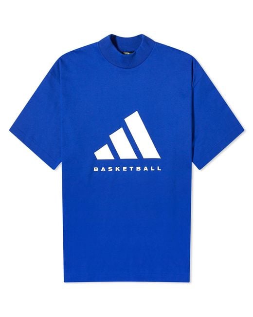 Adidas Blue Basketball T-Shirt for men
