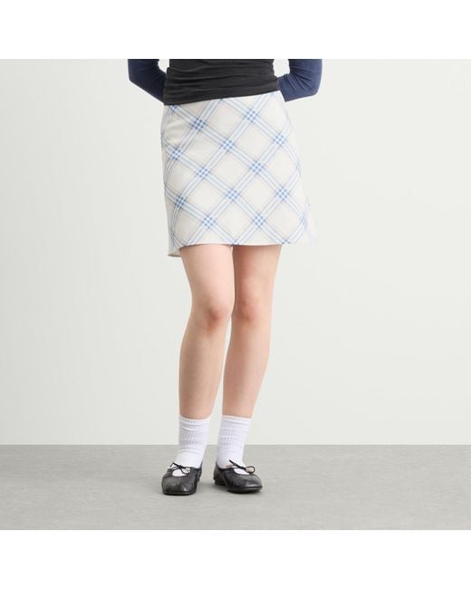 Kijun Blue Essential Check Mini Skirt