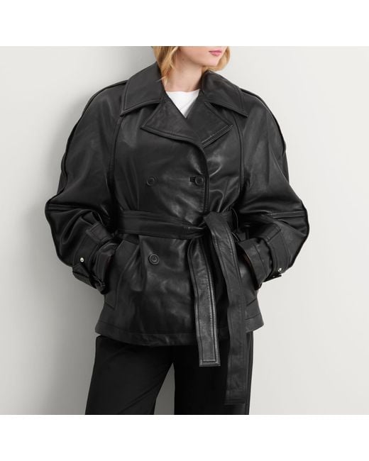 Rohe Sculptural Leather Jacket in Black | Lyst