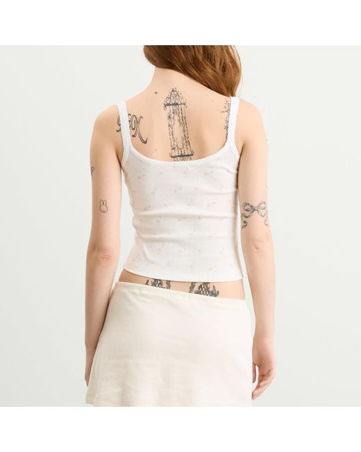 Fruity Booty White Ditsy Floral Vest