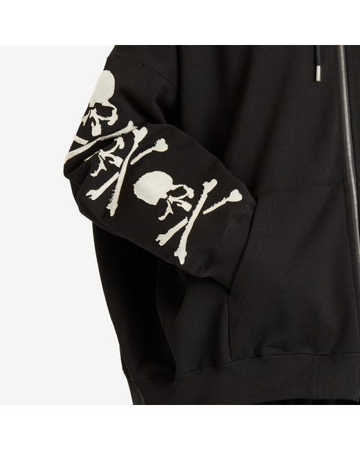 MASTERMIND WORLD Black Patch Zip-Up Hoodie for men