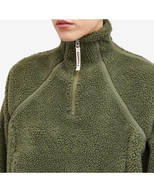 ADANOLA Green Quarter Zip Fleece