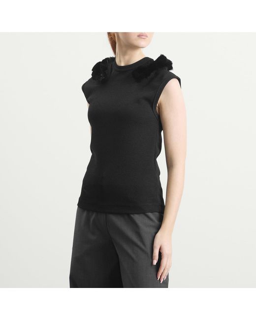 Toga Black Toga Double Face Jersey Sleeveless Top