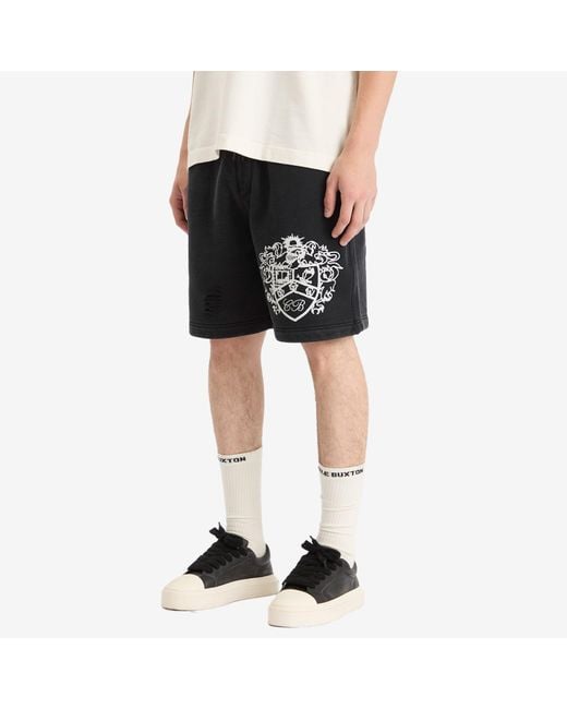Cole Buxton Black Distressed Collegiate Shorts for men