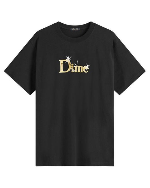 Dime Black Classic Shiny T-Shirt for men