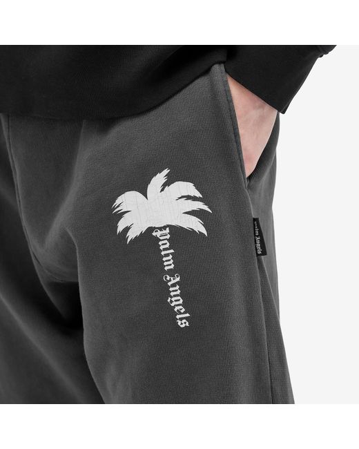 Palm Angels Gray Logo Sweatpants for men
