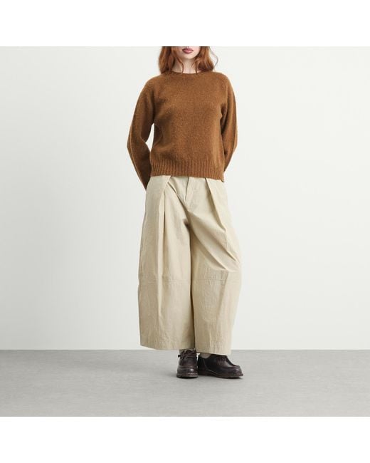 YMC Brown Jets Crew Knit Jumper