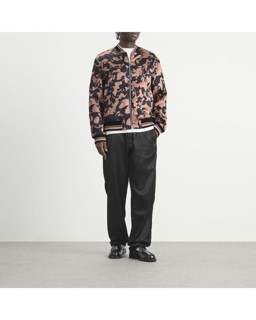 Dries Van Noten Black Abstract Floral Satin Reversible Bomber Jacket for men
