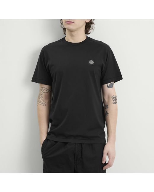 Stone Island Black Patch Logo T-Shirt for men