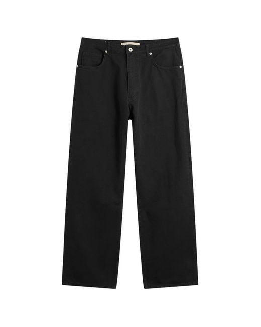 Norse Projects Black Mogens Relaxed 5 Pocket Twill Trousers for men