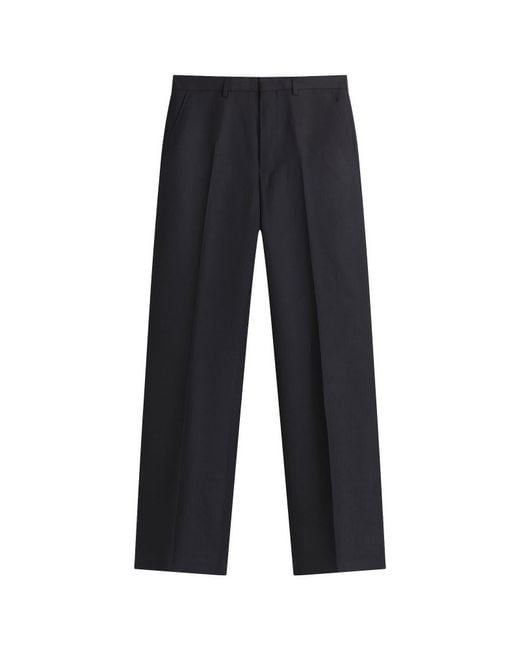 Dries Van Noten Blue Pinstripe Worsted Wool Trouser for men
