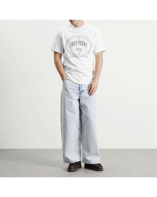 Fred Perry White Chosen By Champions T-Shirt for men
