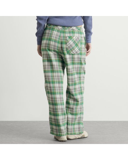 Beams Boy Green Work Check Easy Pants