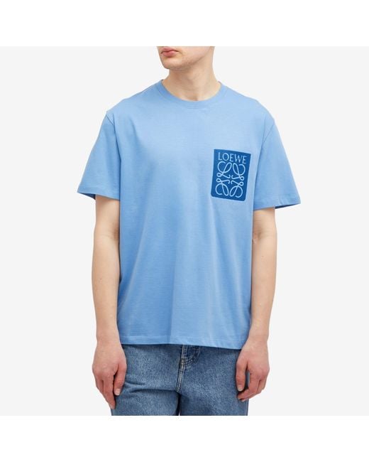 Loewe Blue Anagram Fake Pocket T-Shirt for men