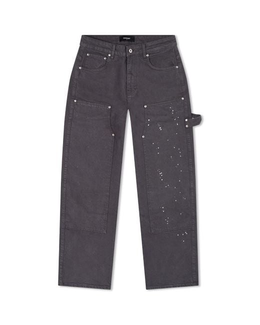 Represent Gray Paint Carpenter Denim Jeans for men