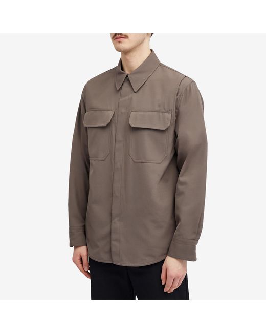 Helmut Lang Brown Military Wool Overshirt for men