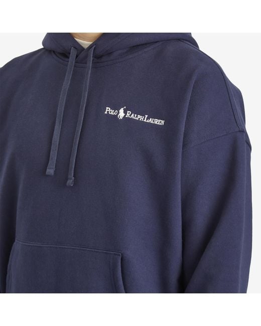 送料関税込_Polo Ralph Lauren Embroidered Chest Logo Hoodie Polo Ralph Lauren Embroidered Chest Logo Hoodie in Blue for