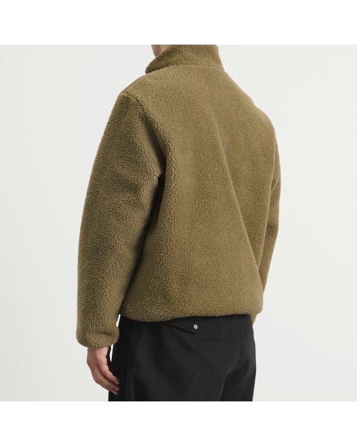 Taion Green Pull Over Boa Fleece Jacket for men