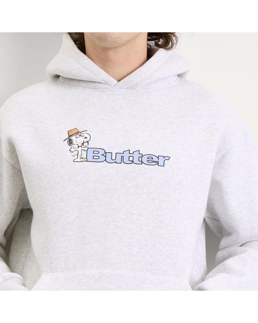 Butter Goods White X Peanuts Spike Logo Hoodie for men