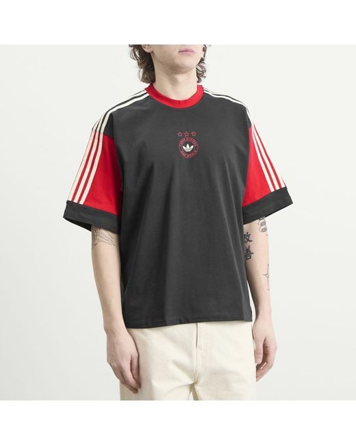 Adidas Red Paneled Gfx T-Shirt for men