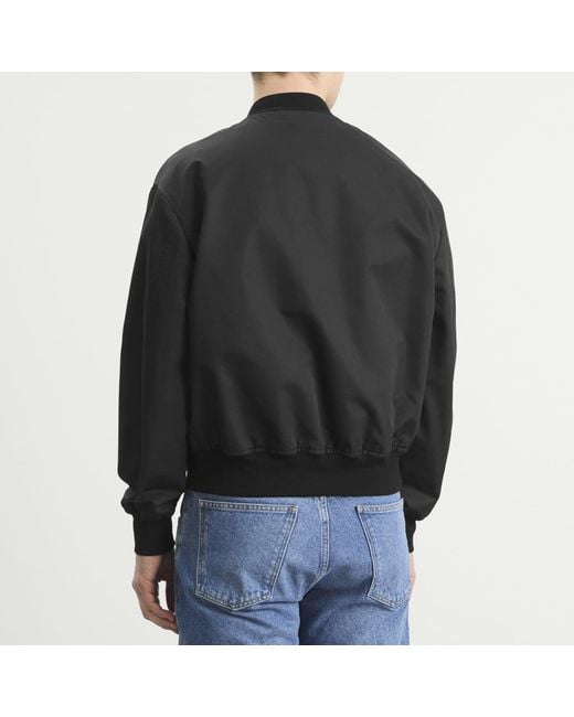 Jil Sander Black Snap Closure Varsity Jacket for men