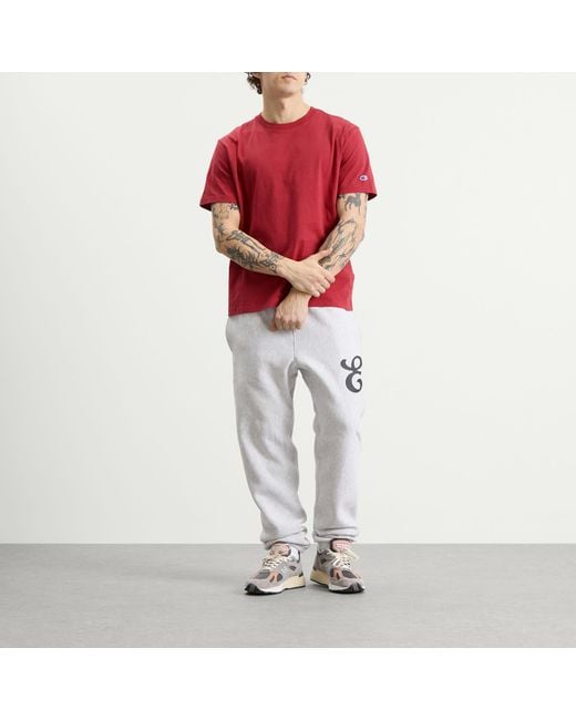 Champion Red Reverse Weave Relaxed T-Shirt for men