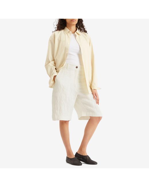 Studio Nicholson White Wide Leg Shorts