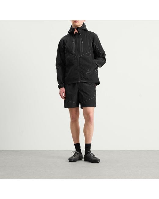 And Wander Black X Roa Ripstop Wind Shorts for men
