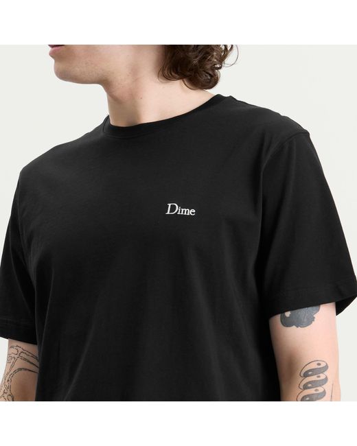 Dime Black Classic Small Logo T-Shirt for men