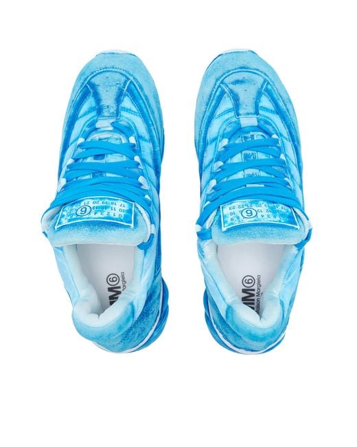 MM6 by Maison Martin Margiela Blue Nylon Runner Sneakers for men