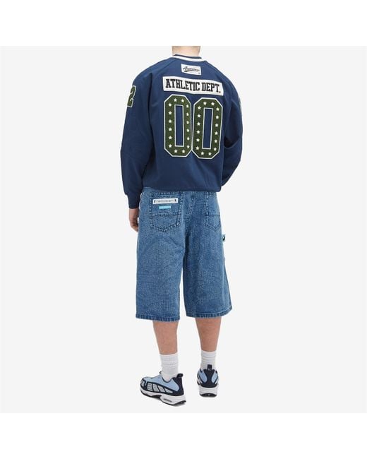 Aape By A Bathing Ape Blue Aape Ice Hockey Jersey Sweatshirt for men