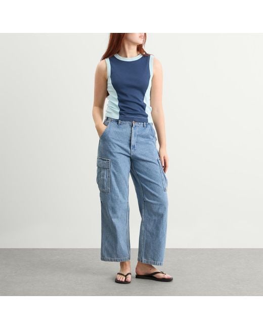SUNDAYFRUITMARKET Blue Sun Denim Cargo Pants