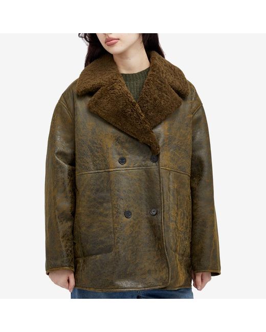 Closed Brown Shearling Coat