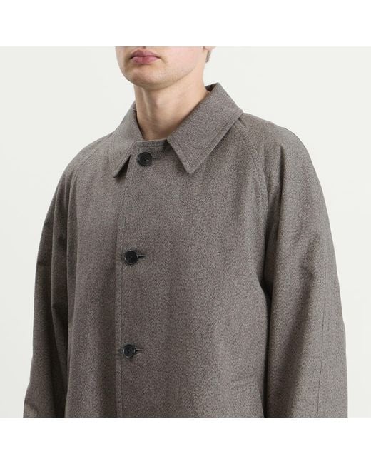 Kaptain Sunshine Gray Cotton Mock Twist Umbrella Coat for men