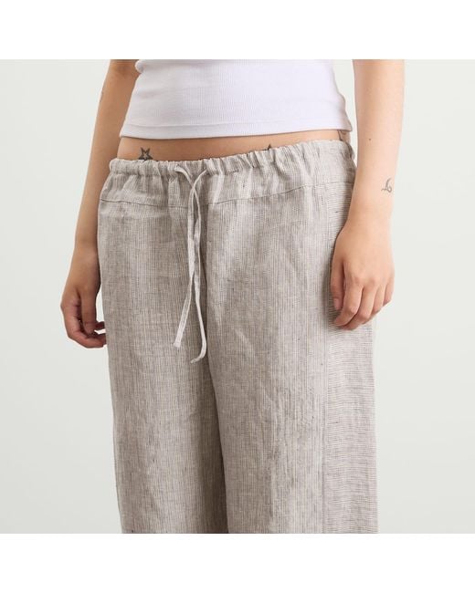 Deiji Studios Gray Double Waist Linen Pants