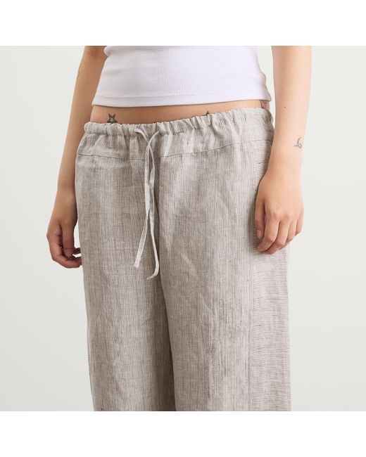 Deiji Studios Gray Double Waist Linen Pants