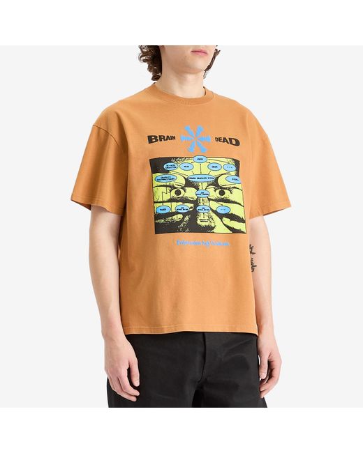 Brain Dead Multicolor Information Age Occultism T-Shirt for men