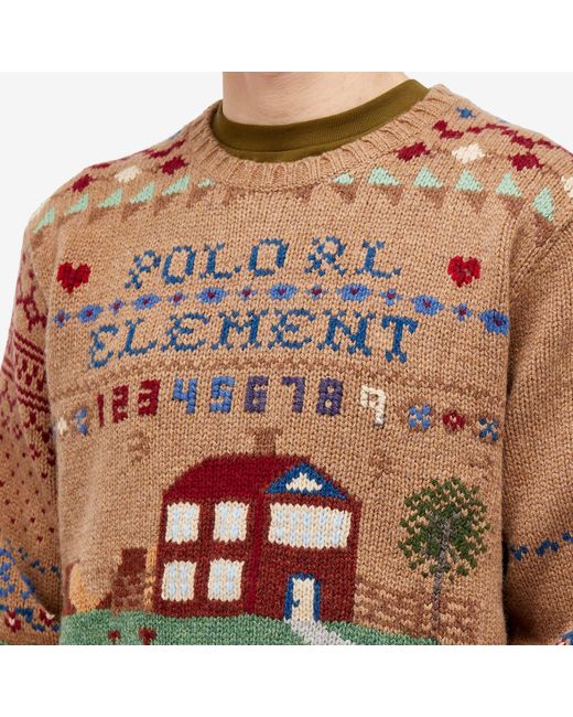 Polo Ralph Lauren Green X Element Intarsia Crew Knit for men