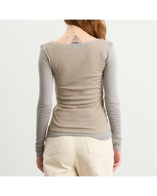 Fruity Booty Gray Double Layer Long Sleeve Top