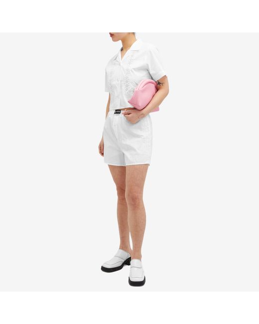 MARINE SERRE White Regenerated Household Shorts