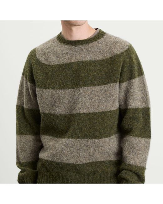 YMC Green Suedehead Stripe Jumper for men