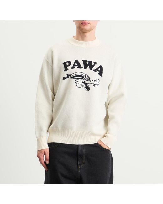 Pawa Speed Sports White Doggo Knit Sweater for men