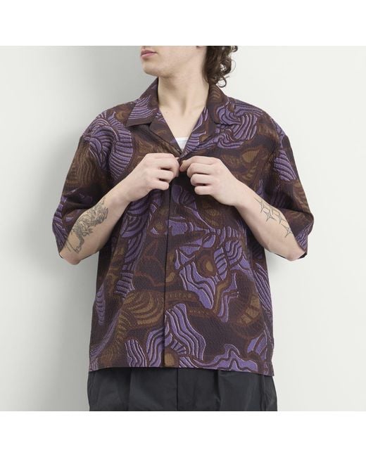 A Kind Of Guise Purple Samata Vacation Shirt for men
